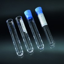 test tubes cylindrical 10 ml in PS 16x100 graduate with a label