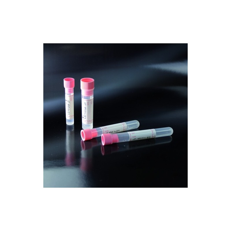 tubes à essai avec du Citrate de Sodium 0,5 ml bouchon rose pour les VES - 16x60 fond plat