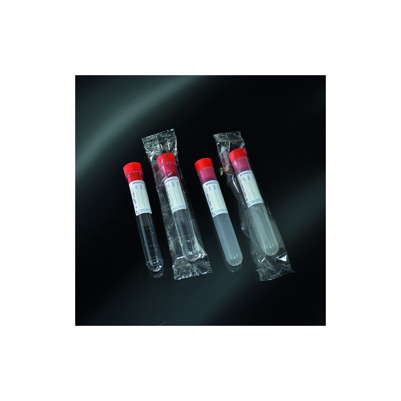 test tubes cylindrical 10 ml PP 16x100 with cap and label