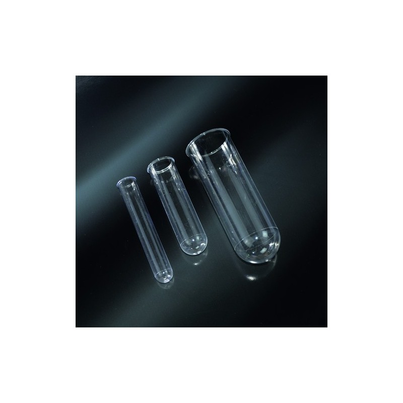 des éprouvettes cylindriques en PS cristal, diam. 24x90 mm 30 ml