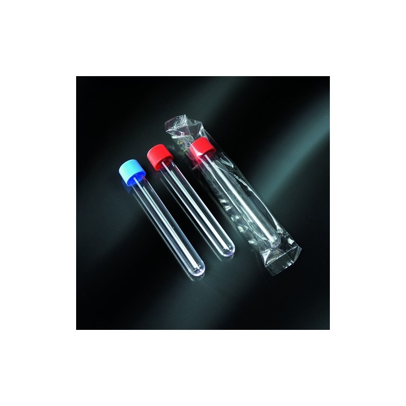 test tubes cylindrical in PS 15 ml screw cap in PS 16x120 screw cap sterile - wrapped single