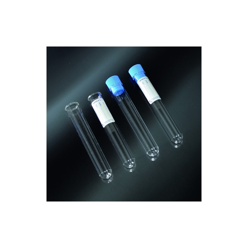 test tubes cylindrical in PMMA 16x100 10 ml with cap