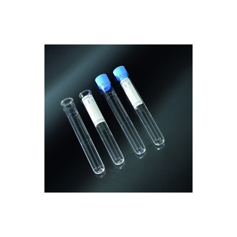 test tubes cylindrical in PMMA 12x86 - 5 ml-label