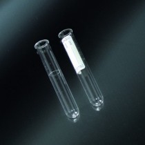 des éprouvettes cylindriques en PMMA 13x75 - 5 ml-étiquette