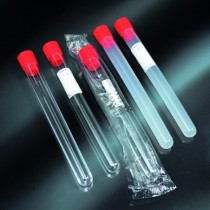 test tubes cylindrical 20 ml sterile PS, 16x150 with cap and label