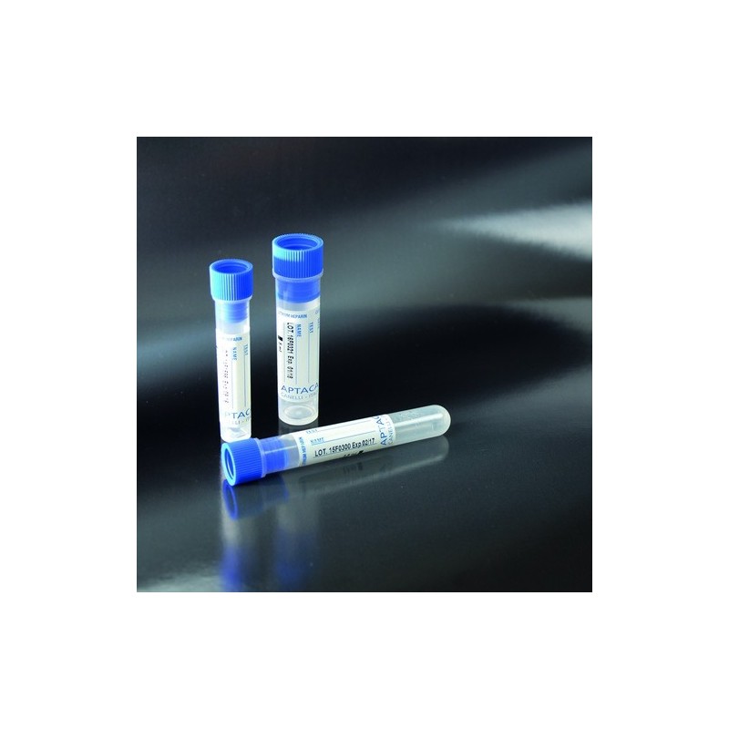 The test tubes with Lithium Heparin 16x60 flat bottom to 2 to 5 ml of blood