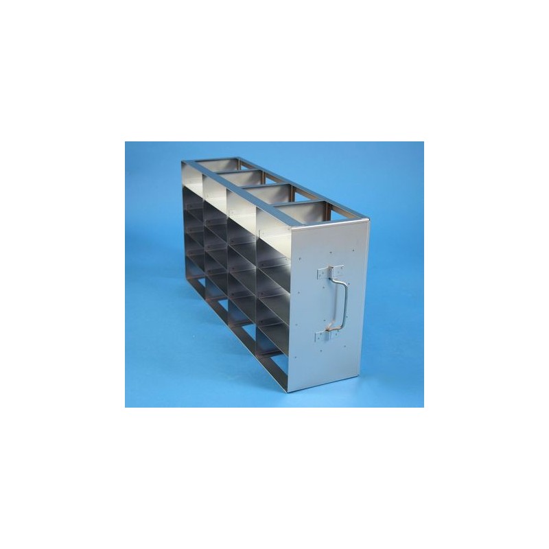 Rack orizzontale acciaio griglia 4x5 (orizz / vert) 20 box per microt/vial 2ml&#44 &#45Dim. 142x565x279mm