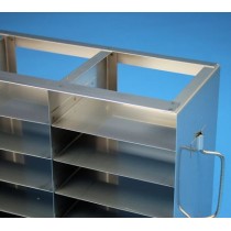 Rack orizzontale acciaiogriglia 4x7 (orizz / vert) 28 box per provette tipo Safe&#45lock da 0.5ml&#44 &#45Dim. 139x549x280mm