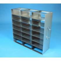 Rack orizzontale acciaio griglia 3x7 (orizz / vert) 21 box per microt/vial 2ml&#44 &#45Dim. 139x414x389mm