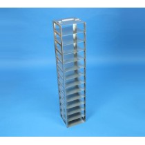 Rack a colonna acciaio inox &#45 14 posti box per microt/vial 2ml. Dim. 138x138x776